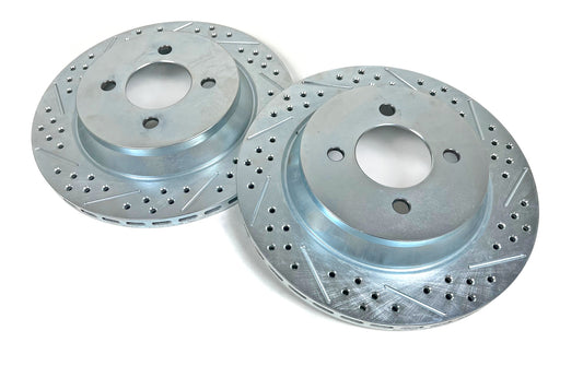 4 OR 5-Lug Cobra Rear Rotors: 11.6" Slotted, Drilled and Zinc Plated