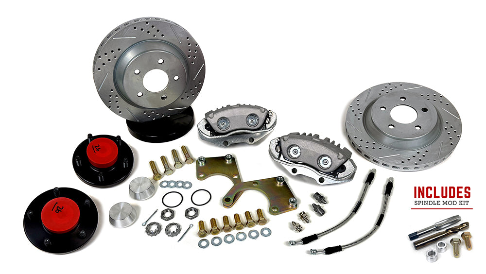 1979-1993 5-Lug Front Brake Kit: 13" Rotors - Stock Spindle (modification kit available)