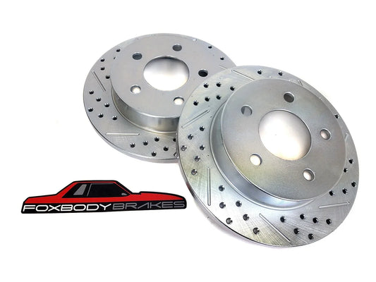 4 OR 5-Lug GT Rear Rotors: 10.5" Slotted, Drilled and Zinc Plated