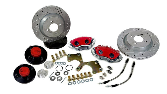 RED 1979-1993 4-Lug Front Brake Kit: 13" Rotors - Stock Spindle (modification kit available) (Copy)