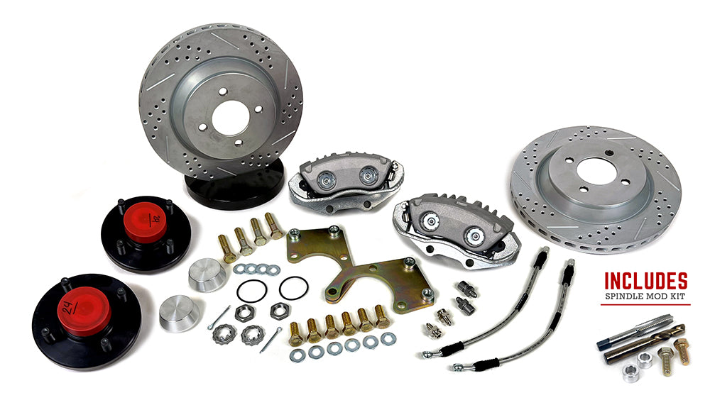 1979-1993 4-Lug Front Brake Kit: 13" Rotors - Stock Spindle (modification kit available)